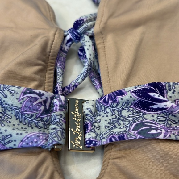 For Love And Lemons Cannes‎ Floral Purple One-Piece Swimsuit Size Medium - Picture 6 of 9